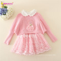 Frühling Kinder Mädchen stricken Pullover Kleider Baby Mädchen Tüll Spitze Tutu Winter Prinzessin Pullover Pullover